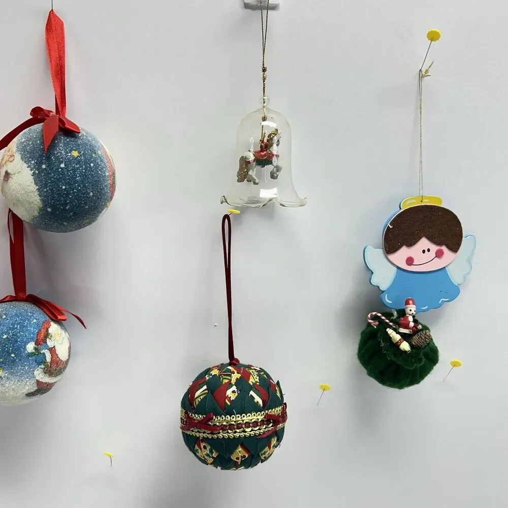 Vintage M&M Character Ornament Lot Fabric Quilted Baubles Pillow Candy Canes